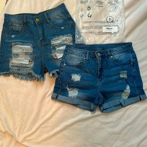 2 pairs of jean shorts- brand new! Sz S